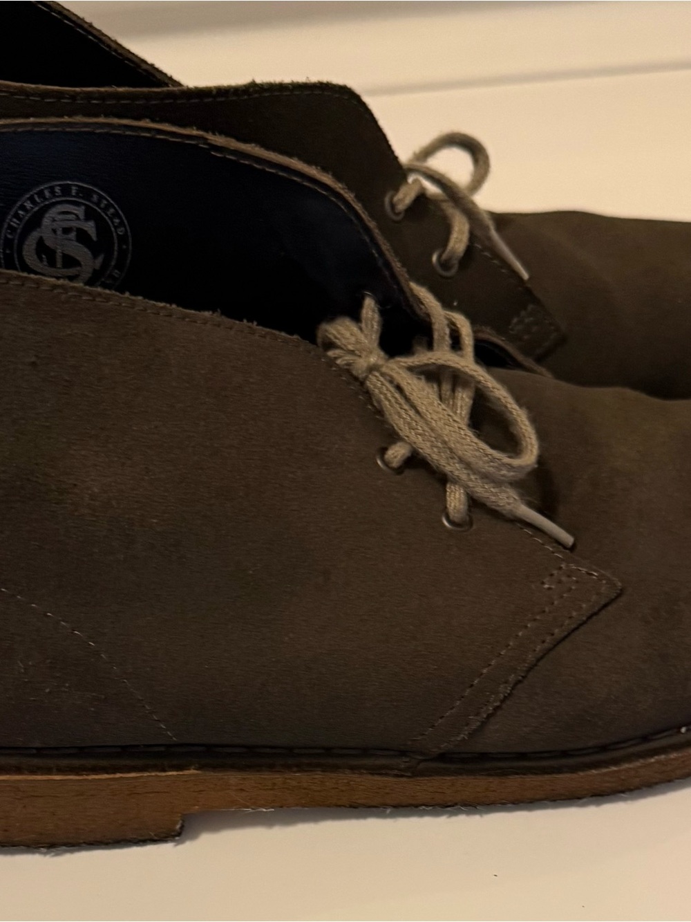 Clarks Men's Brown /olive Suede Chukka Boots - Classic 2 Lace-Up - Picture 2 of 5
